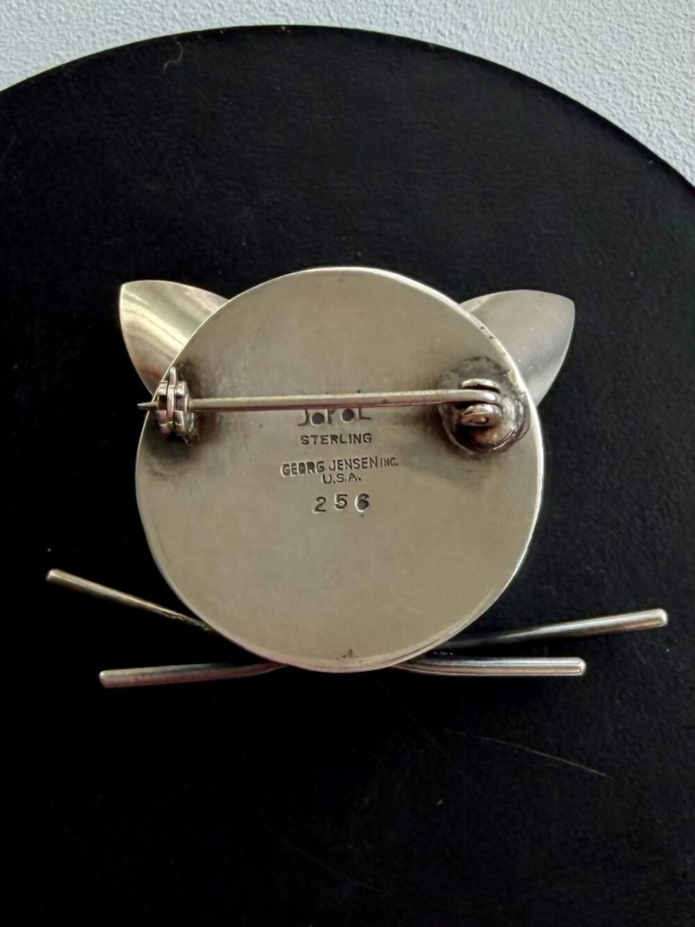 JoPol for Georg Jensen~Sterling Silver~Winking Cat Pin - Picture 2 of 6